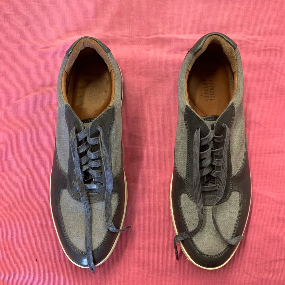 Johnston And Murphy Sheepskin Two Tone Gray Sneak… - image 1